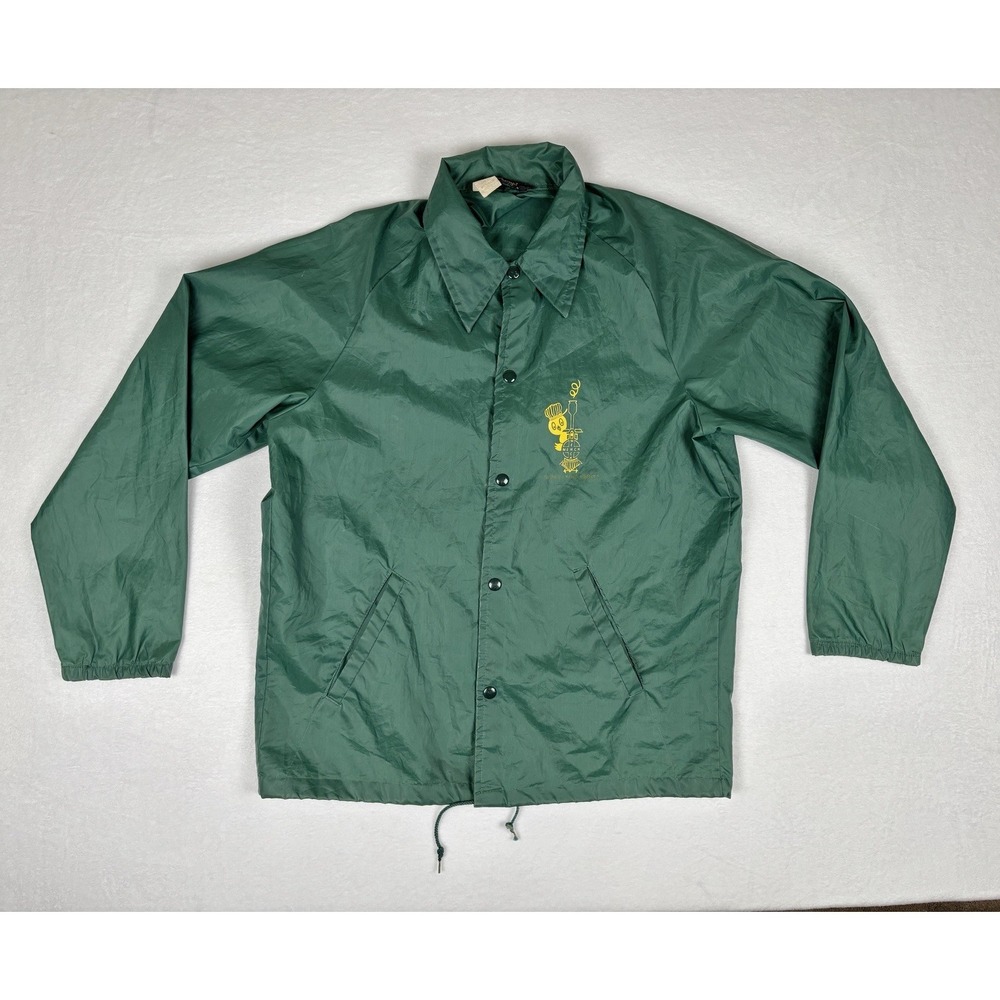 Champion Merck Poultry Health Engineers Green Coaches Jacket Medium 70s Vintage